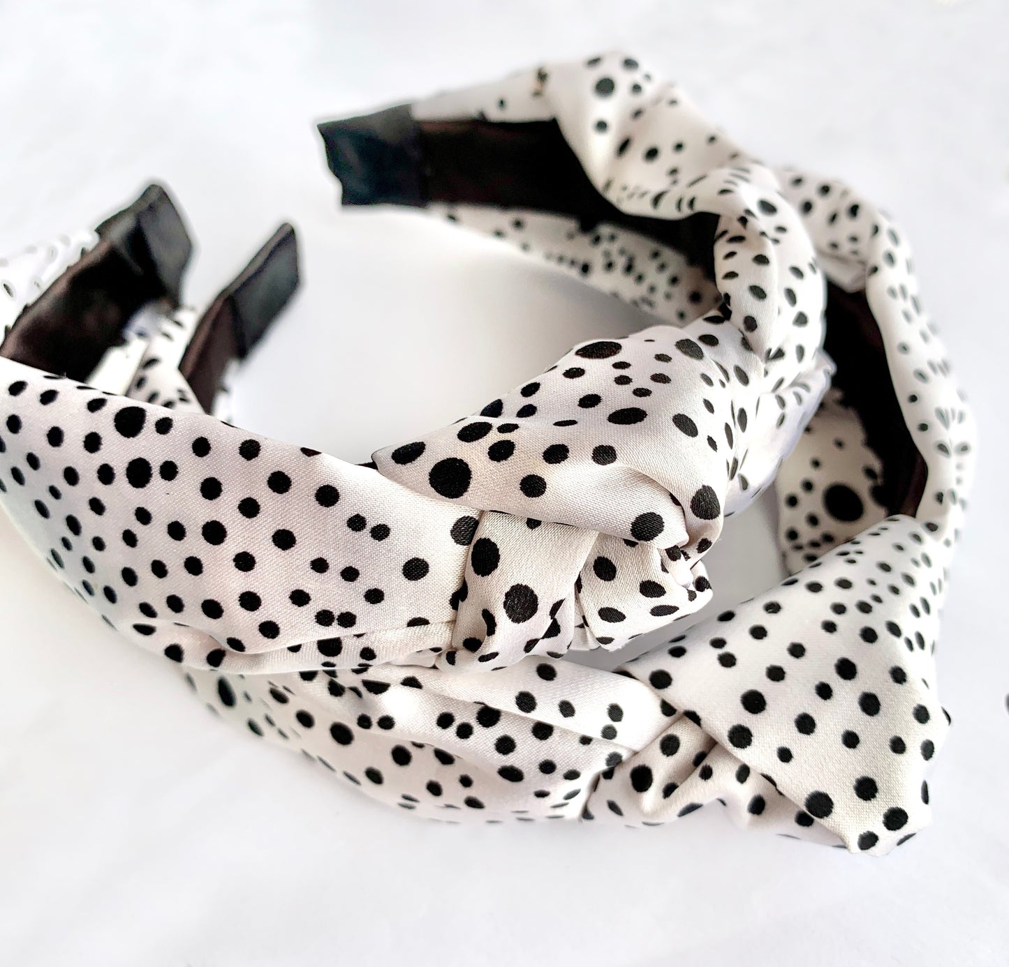 Dalmatian Satin Knotted Alice Band