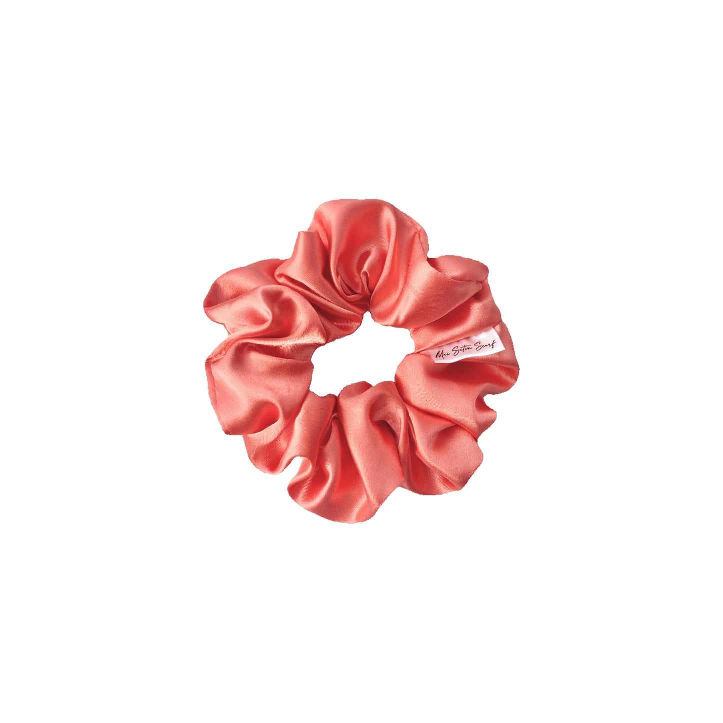 Coral Standard Satin Scrunchie