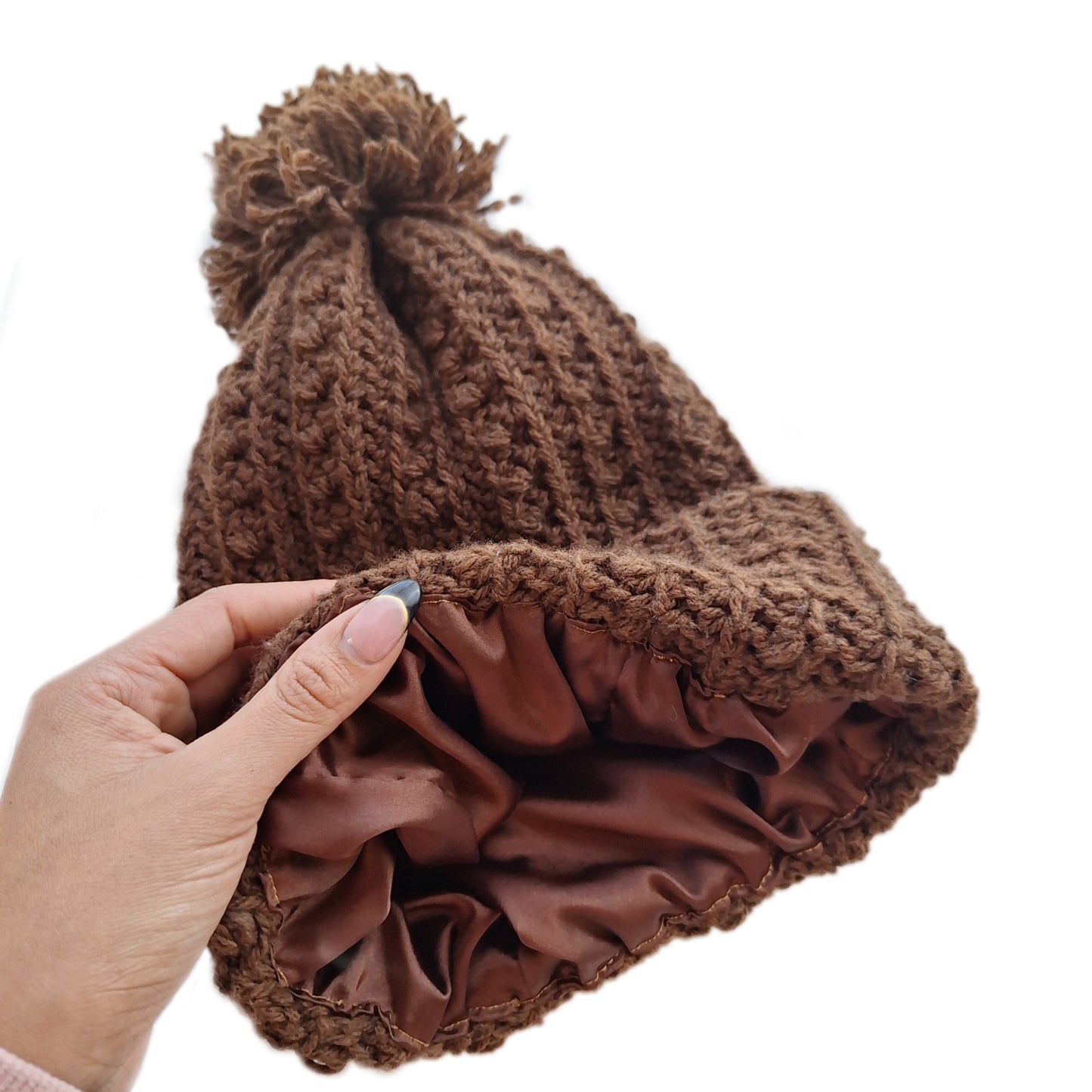 Cocoa Satin Lined Beanie